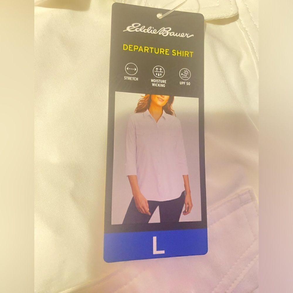 🛍️Eddie Bauer Women's Departure Stretch Moisture Wicking long sleeve shirt💥 - Picture 7 of 9